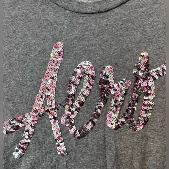 Aeropostale Kids Gray Tee with Pink Sequins Logo - Picture 3 of 4